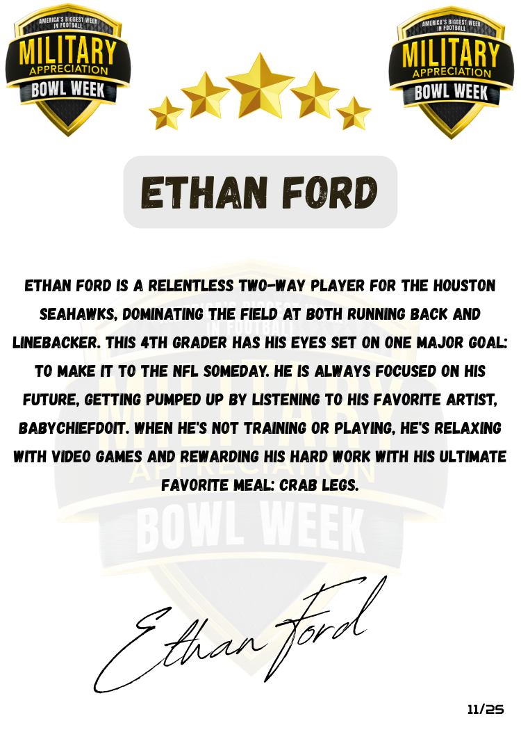 Military Appreciation Bowl All Star Trading Cards