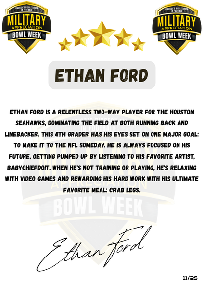 Military Appreciation Bowl All Star Trading Cards