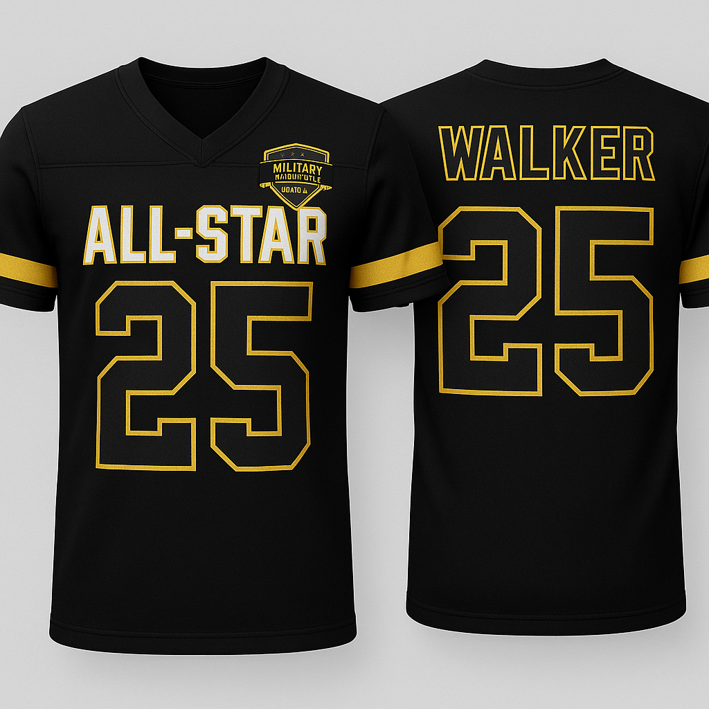 Military Appreciation Bowl Parent Customized Black Jersey